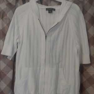 Eddie Bauer white zip front hoodie